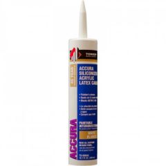Tower Sealants Accura Siliconized Acrylic Latex Caulk, 10.1 oz Tube, White | TS-00048