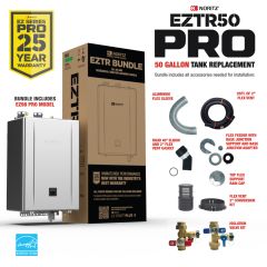 Noritz 180K BTU 9.8 gpm 0.98 UEF Tankless Water Heater Bundle | EZ-TR50 
