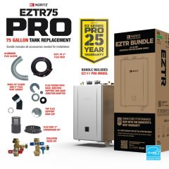 Noritz 199K BTU 11.1 gpm 0.98 UEF Tankless Water Heater Bundle | EZ-TR75