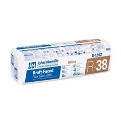 Johns Manville R-38 Kraft-Faced 16" x 48" Fiberglass Insulation Batts (48 sq. ft.) | K-1292