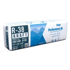 Knauf® EcoBatt® R-38 Kraft-Faced 16" x 48" Fiberglass Insulation Batts (58.67 sq. ft.) | 5001490
